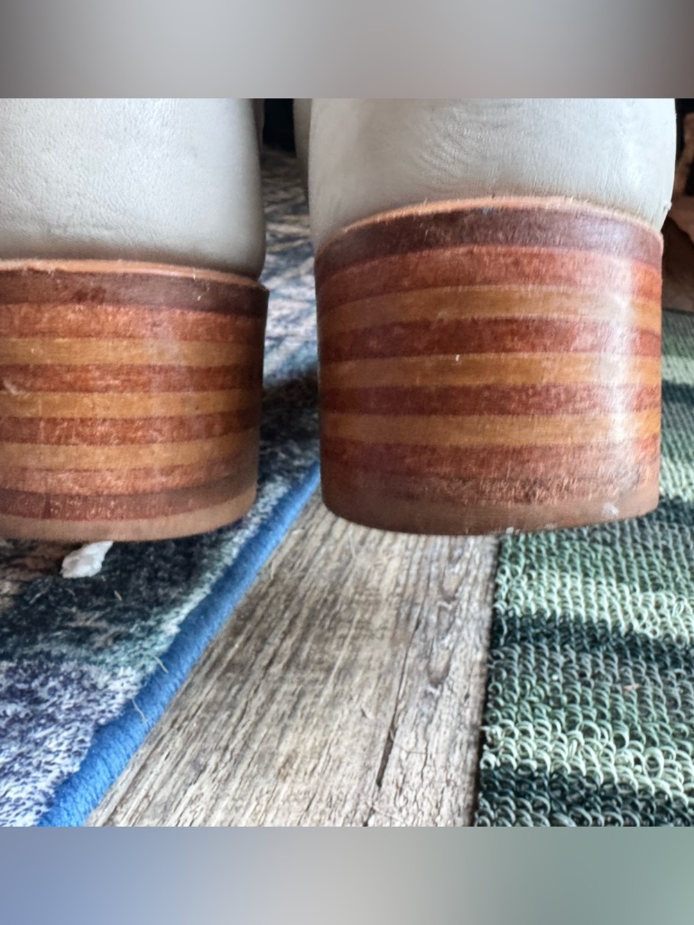 Vintage Frye White Pebbled Leather Mid-Calf Campus Heeled Boots | Made in USA 🇺🇸 - Picture 12 of 15